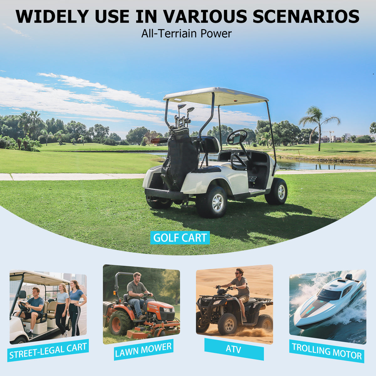 KEZIMO 48V 105Ah LiFePO4 Golf Cart Battery