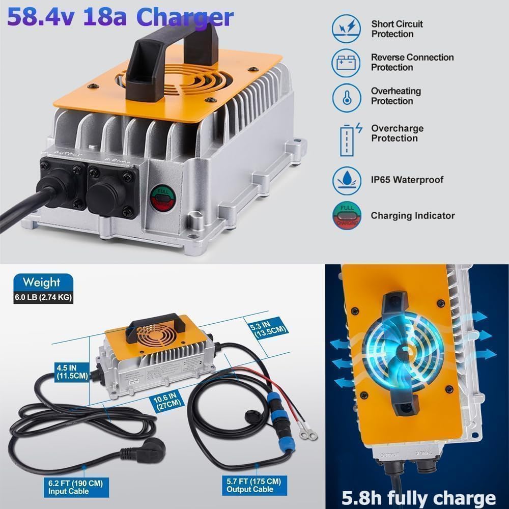 KEZIMO 48V 105Ah LiFePO4 Golf Cart Battery